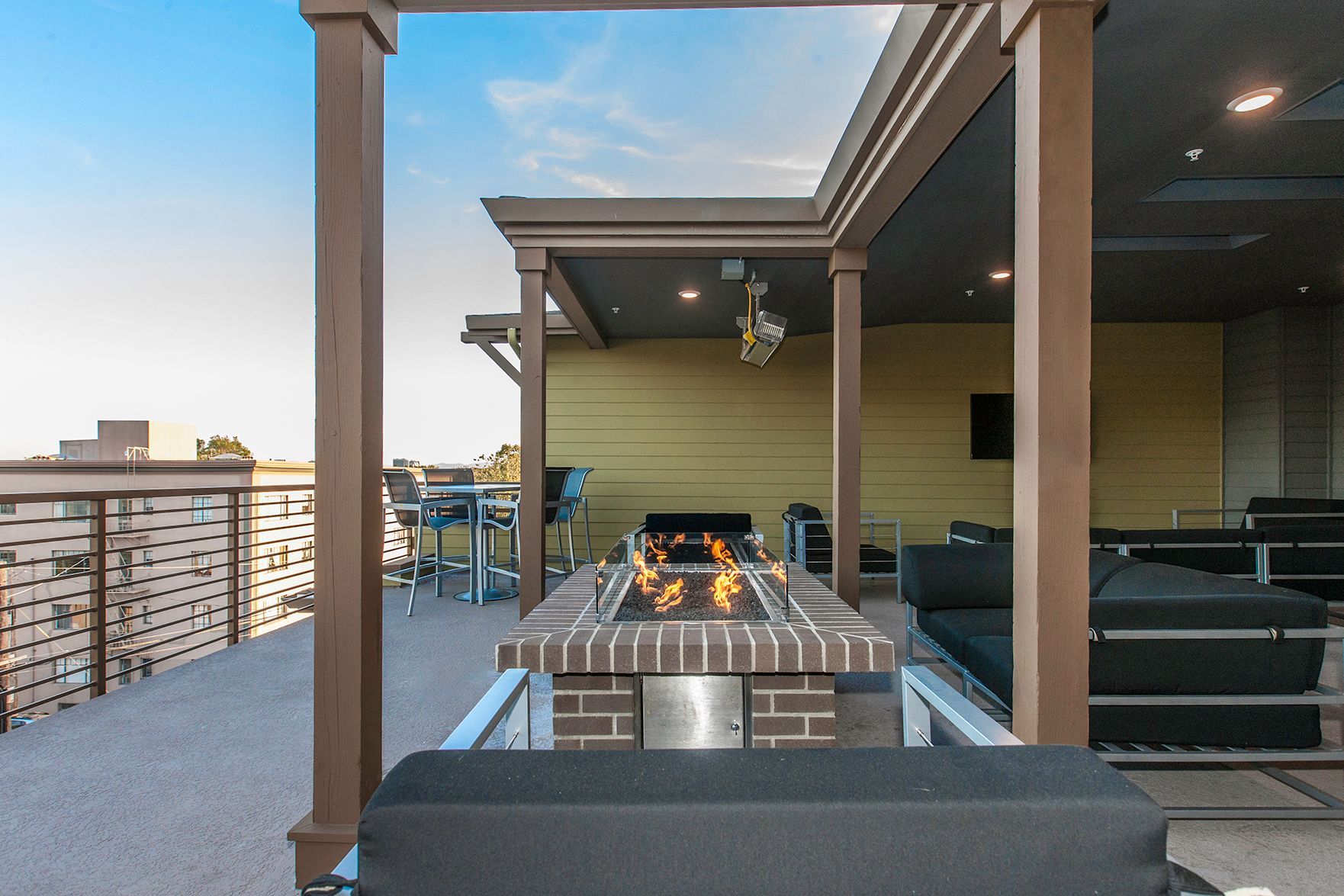 rooftop deck with fireplace 7