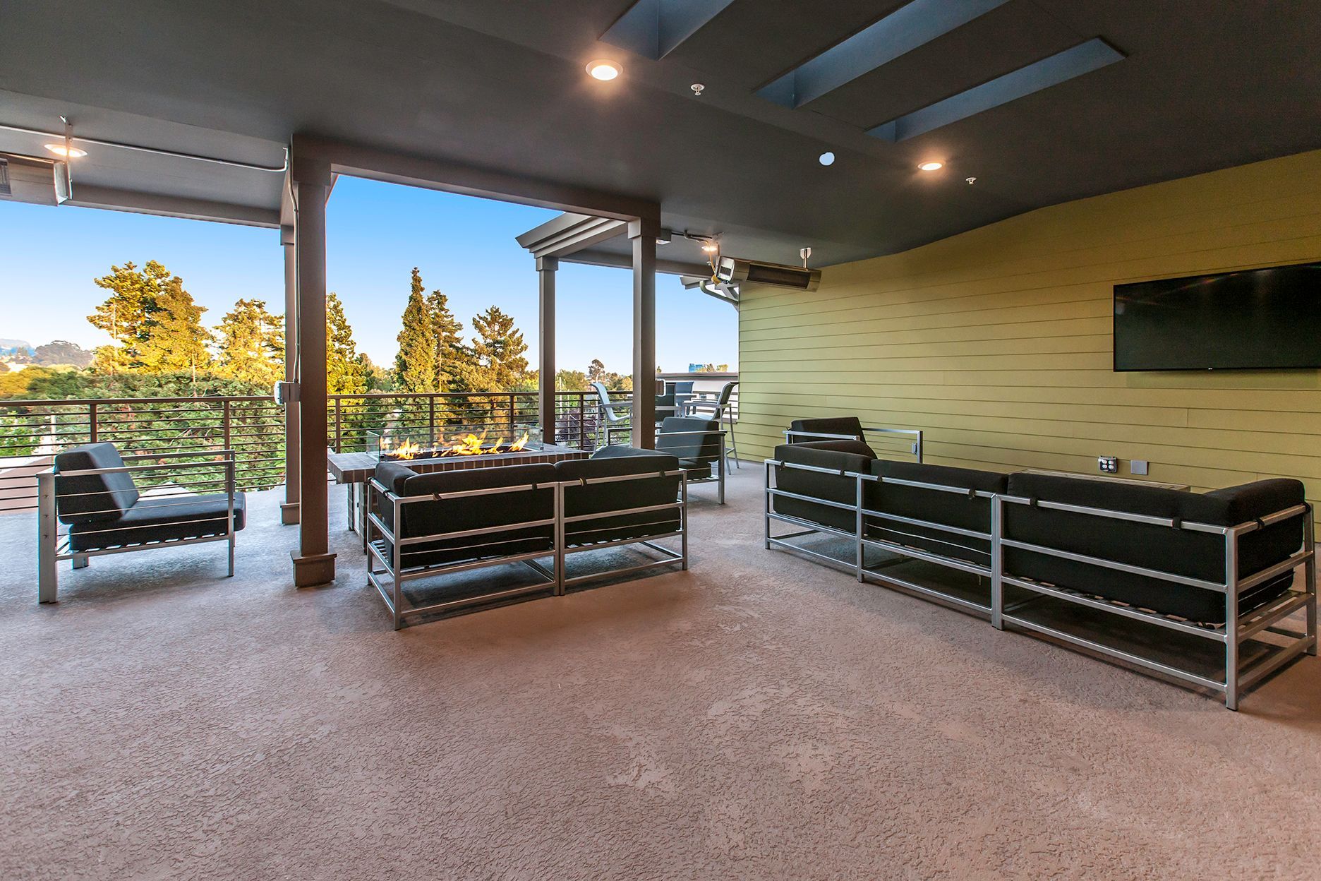 rooftop deck with fireplace 6