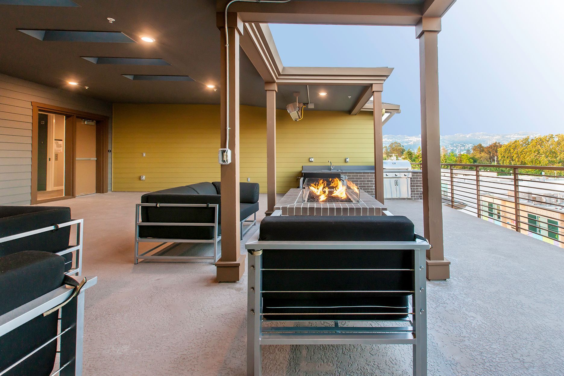 rooftop deck with fireplace 4