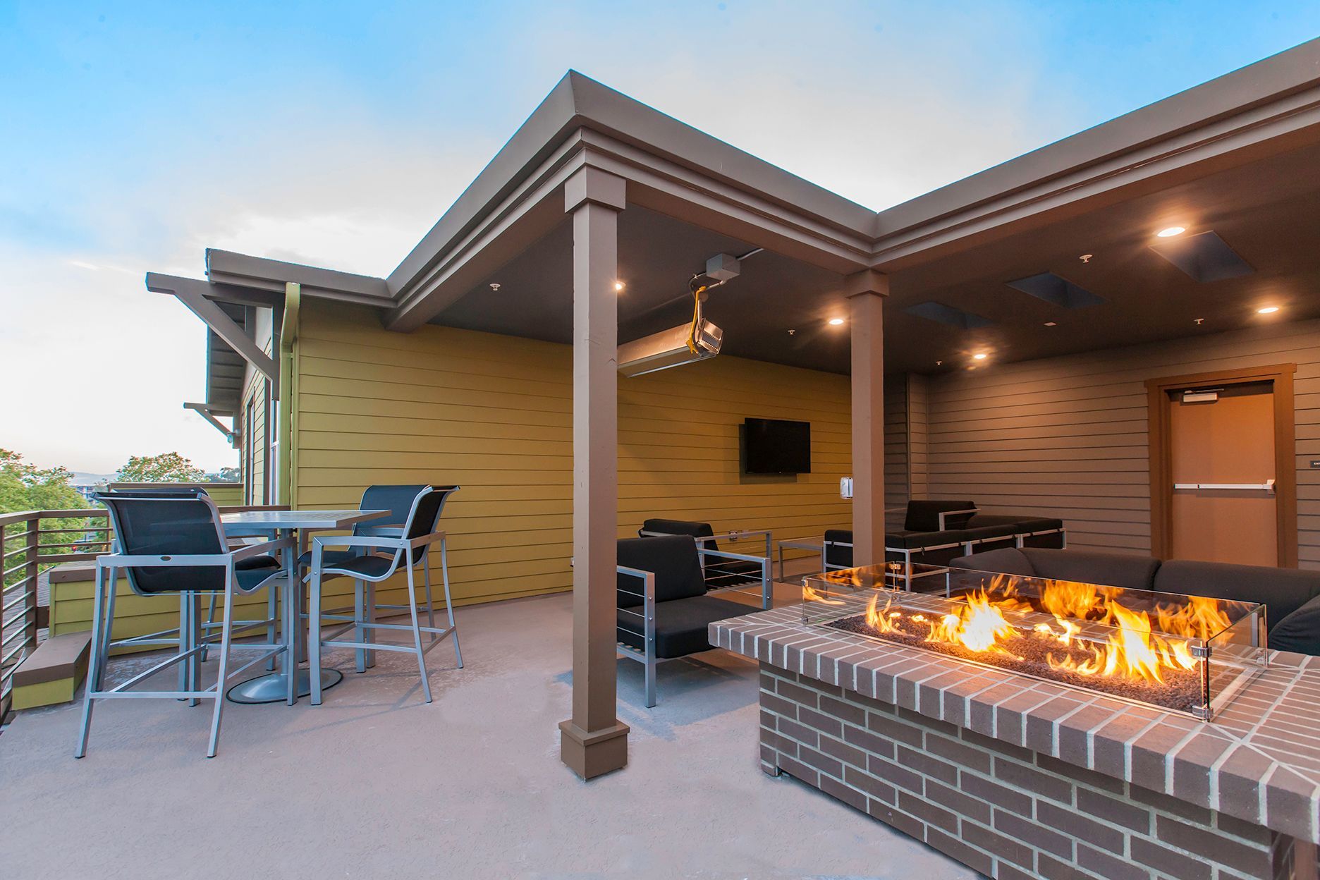 rooftop deck with fireplace 1