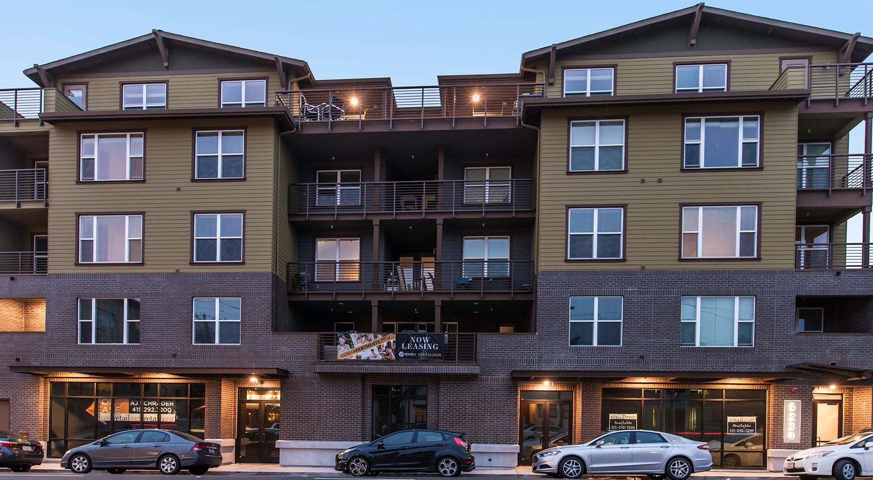 sunset view of building