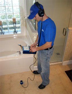 Technician looking for water leak - Leak Detection in Orange County, CA