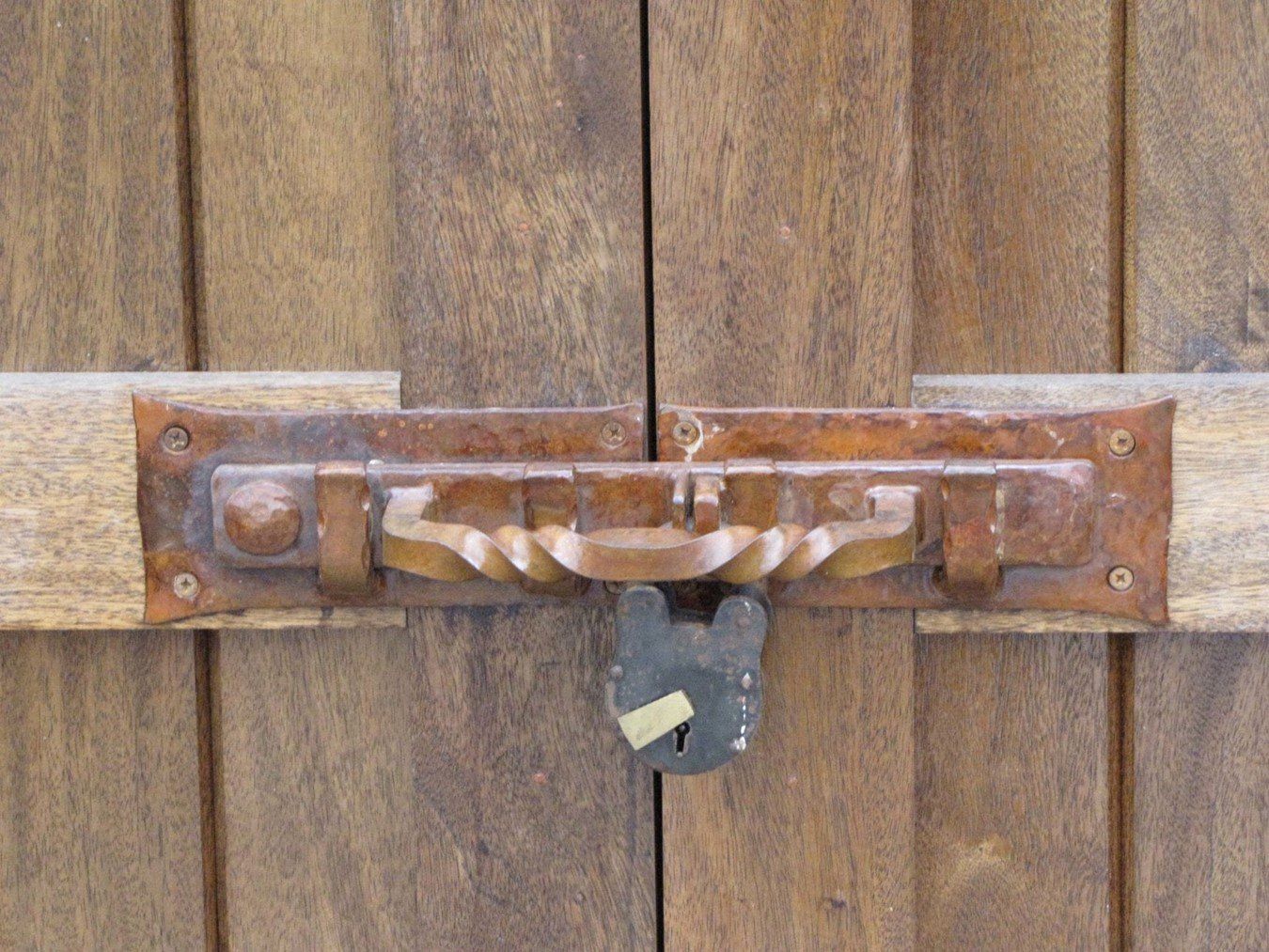 Metal Door Locked — Lakeport, CA — Davis Fabrication & Ornamental Designs