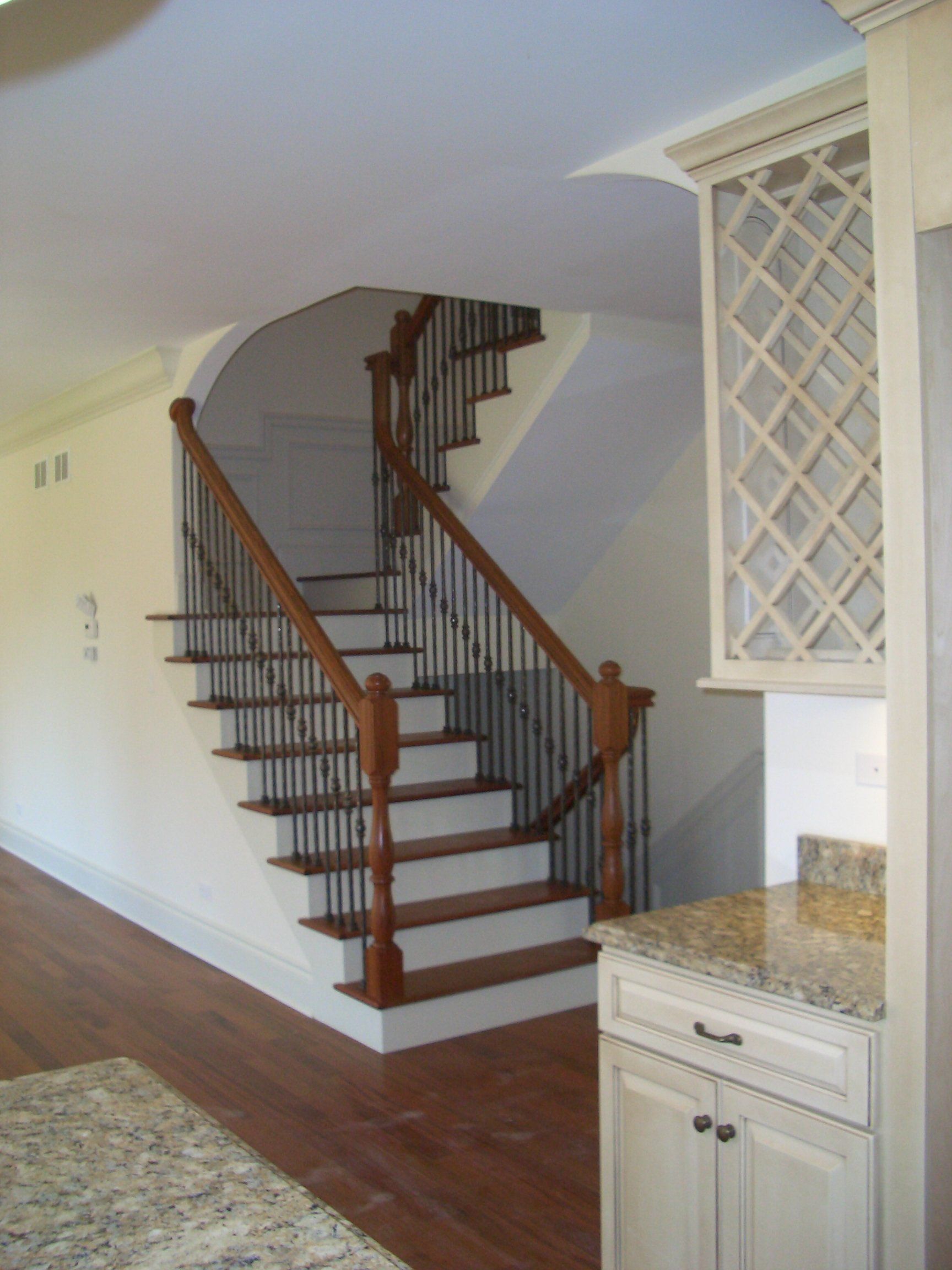 A staircase leading up to the second floor of a house