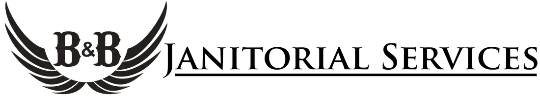 B&B Janitorial Services logo with a winged emblem.