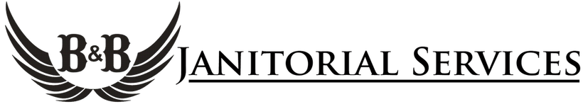 B&B Janitorial Services logo with a winged emblem.