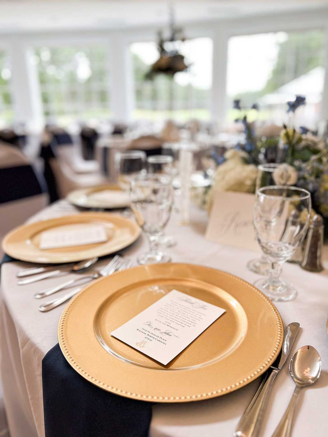 table set for a wedding