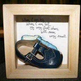 child's shoe framed