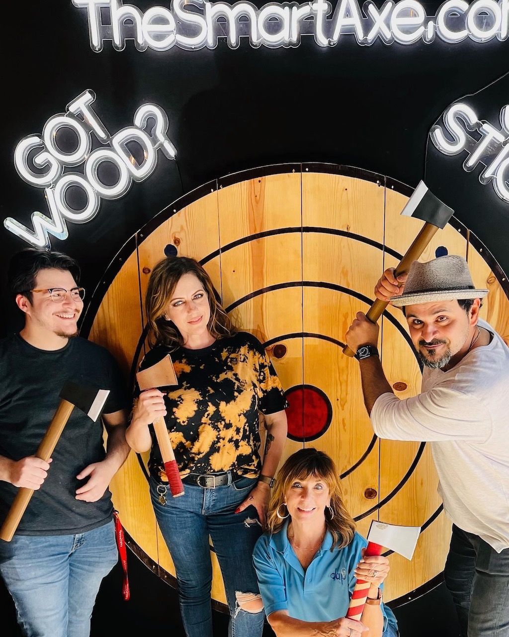 Axe throwing with the MyCali Designs Team