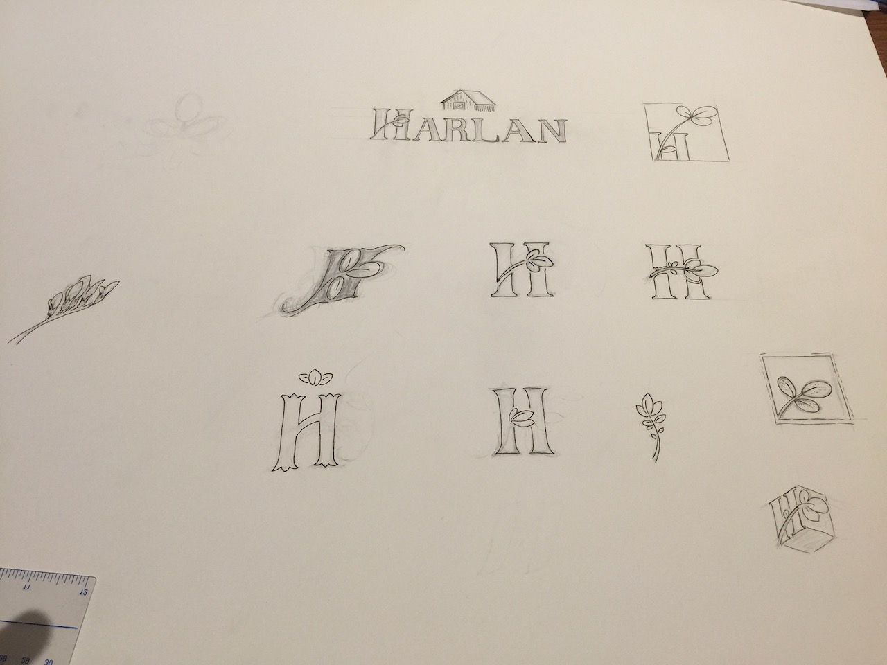 harlan logo sketches