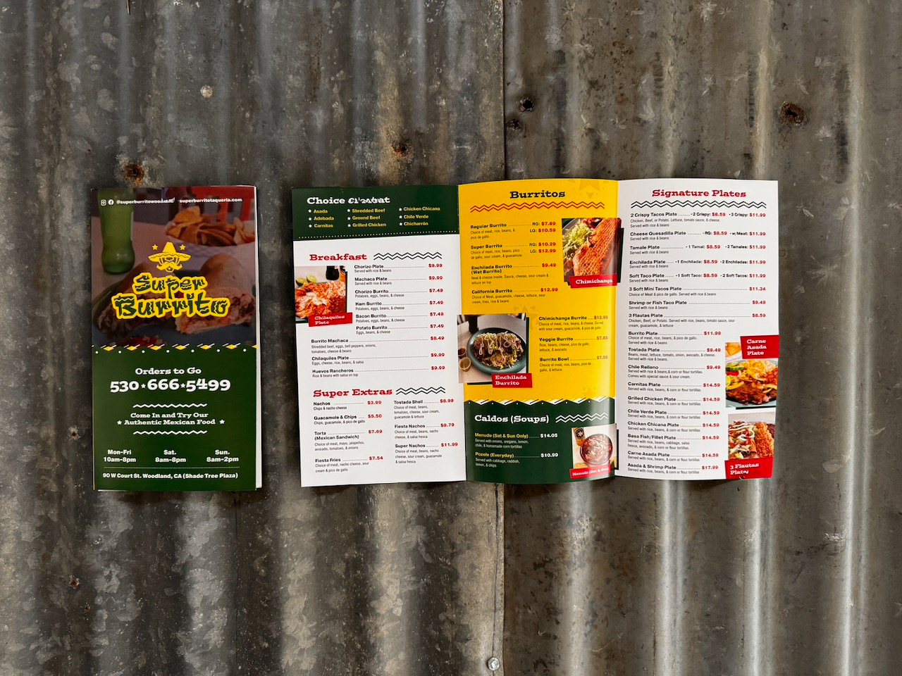 mexican restaurant tri-fold menu