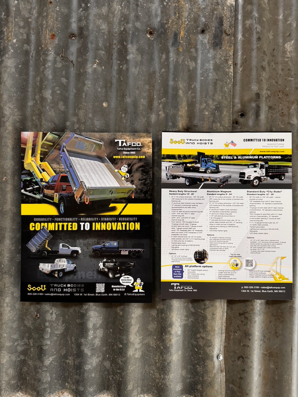 double sided sales sheet for product