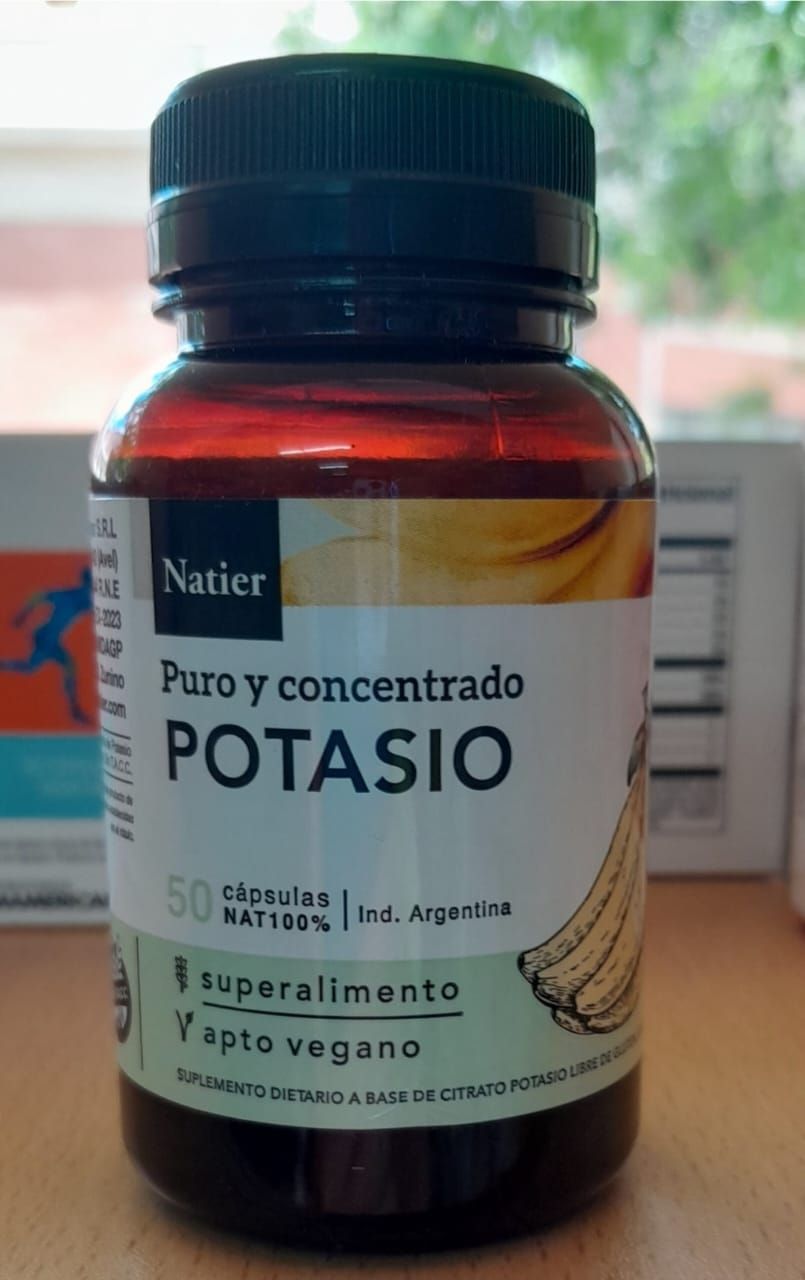 Frasco de suplemento de potasio Natier,