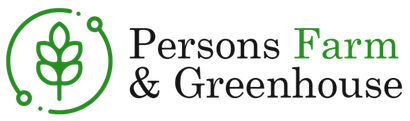 Persons Farm & Greenhouse logo with green plant icon and text