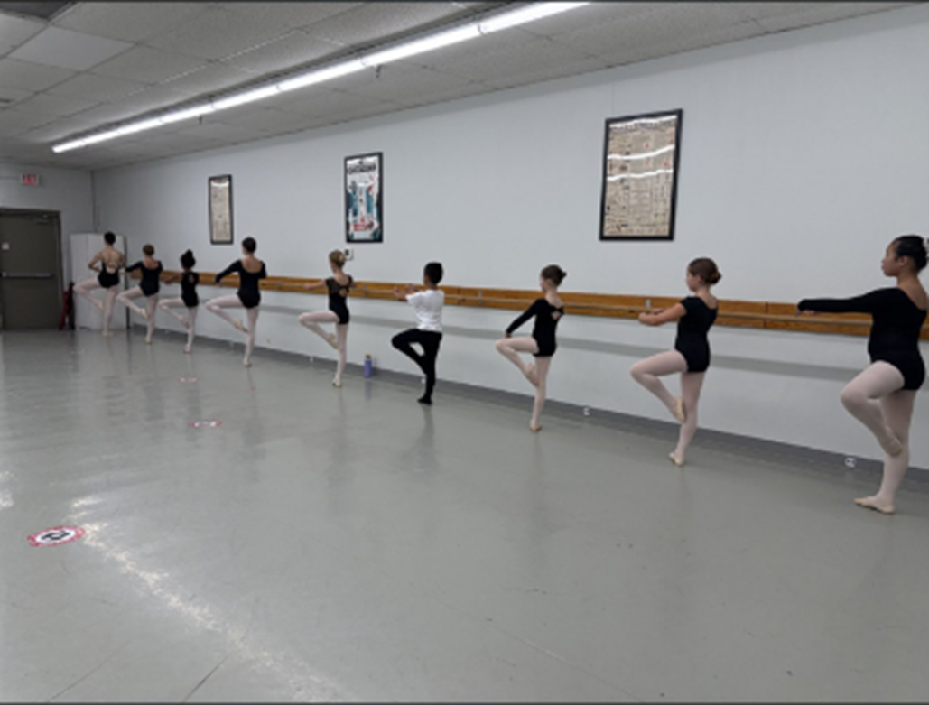 Young ballerinas at a ballet school.