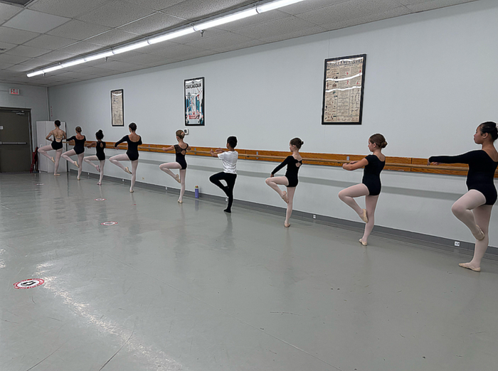 Young ballet students practicing at Northwest Ballet Academy.