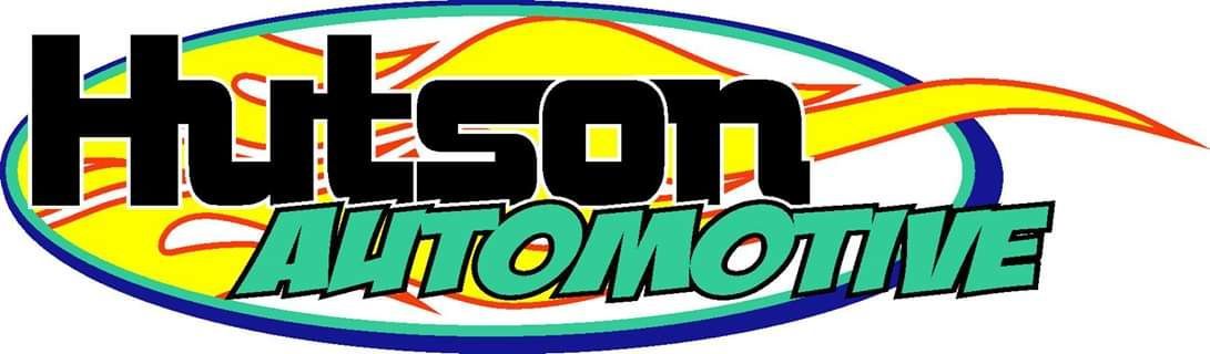 Hutson Automotive logo with black text over yellow and teal design.
