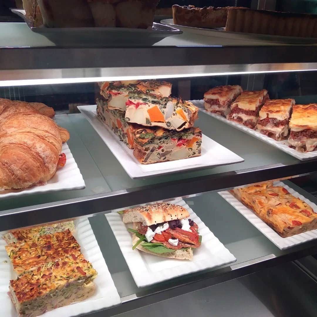 A Display Case Filled With A Variety Of Sandwiches And Pastries — Vines at 139 in Grafton, NSW