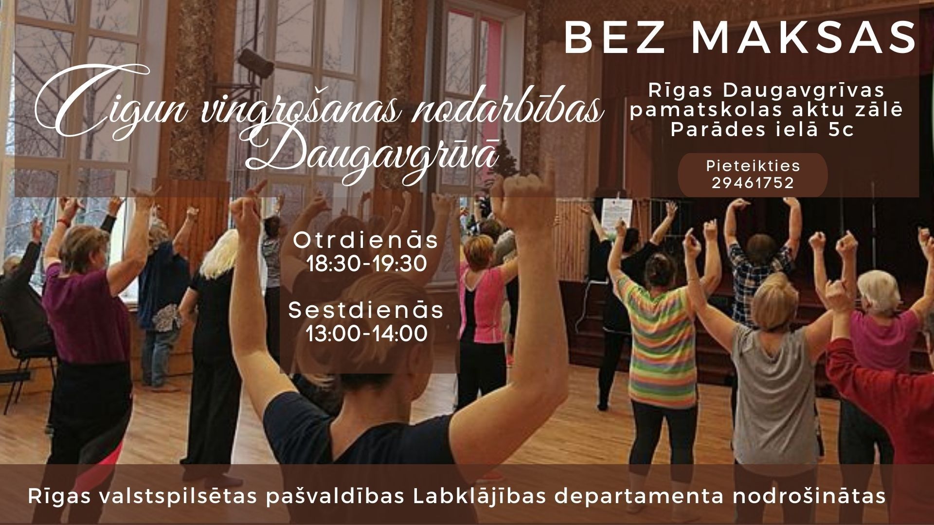 ciguns, bez maksas, bezmaksas, vingrošanas nodarbības, Rīgā, Bolderāja, Daugavgr;iva, Ciguns ar Daigu, sertificēti cigun instruktori, veselība, labsajūta, harmonija