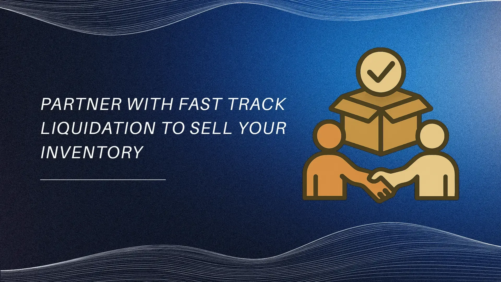 Two people shaking hands beside a box, symbolizing inventory partnership deal.