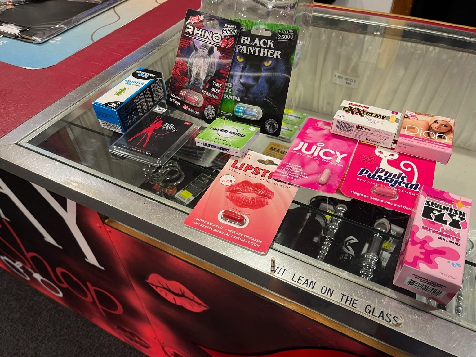 Displayed Supplements for Enhanced Pleasure — Laneway Adult Shop in Cairns City, QLD