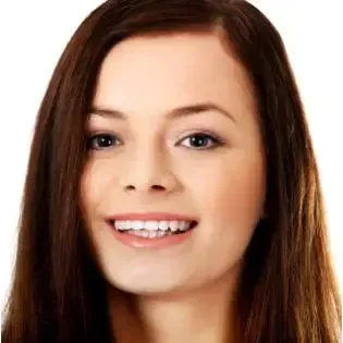 Woman with long brown hair smiling.