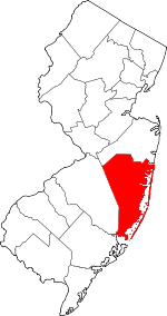 Map of Ocean County NJ