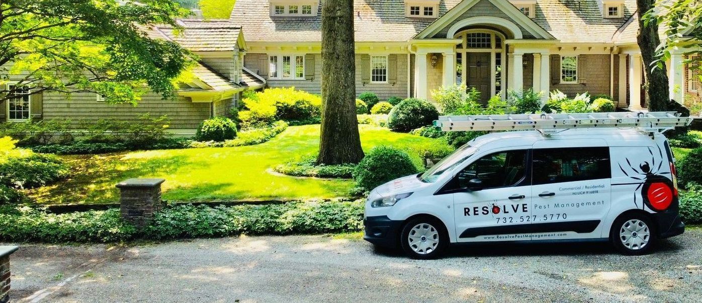 Pest Control Truck at residential home