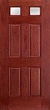 Fiber-Classic Mahogany Door with Two Small Glass Window at Top — Hackensack, NJ — Classic Remodeling