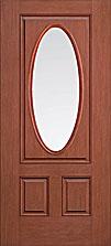 Fiber-Classic Mahogany Door with Oval Glass — Hackensack, NJ — Classic Remodeling
