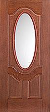 Mahogany Door with Oval Glass — Hackensack, NJ — Classic Remodeling
