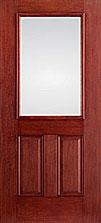 Mahogany Door with Rectangular Glass — Hackensack, NJ — Classic Remodeling