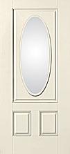 Smooth-Star Entry Door with Oval Glass and Simple Carved Design — Hackensack, NJ — Classic Remodeling