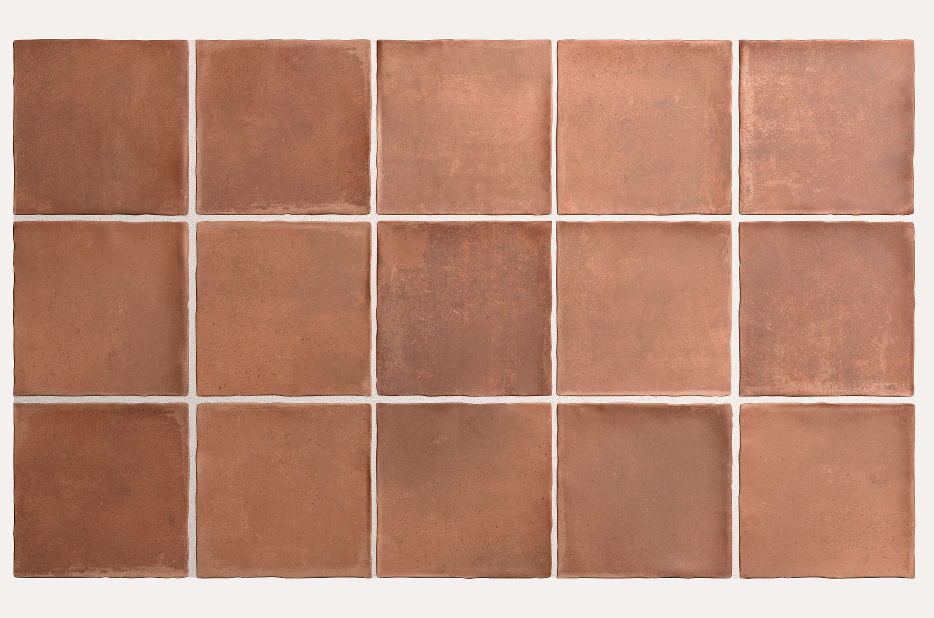 Warm-toned porcelain tile from the Argile collection inspired by traditional cotto