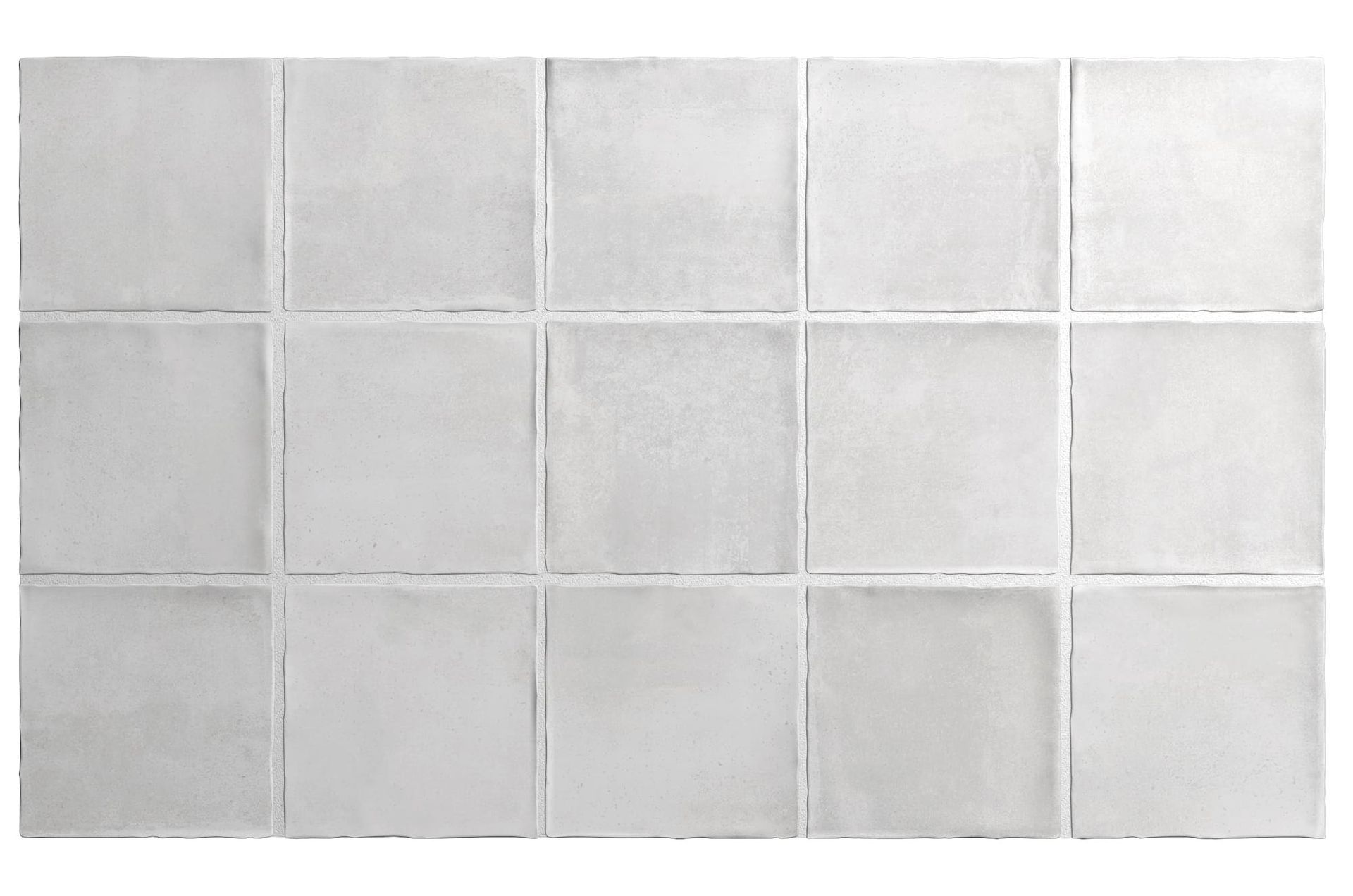 Square porcelain tile in a frosty white tone from the Argile Ice collection