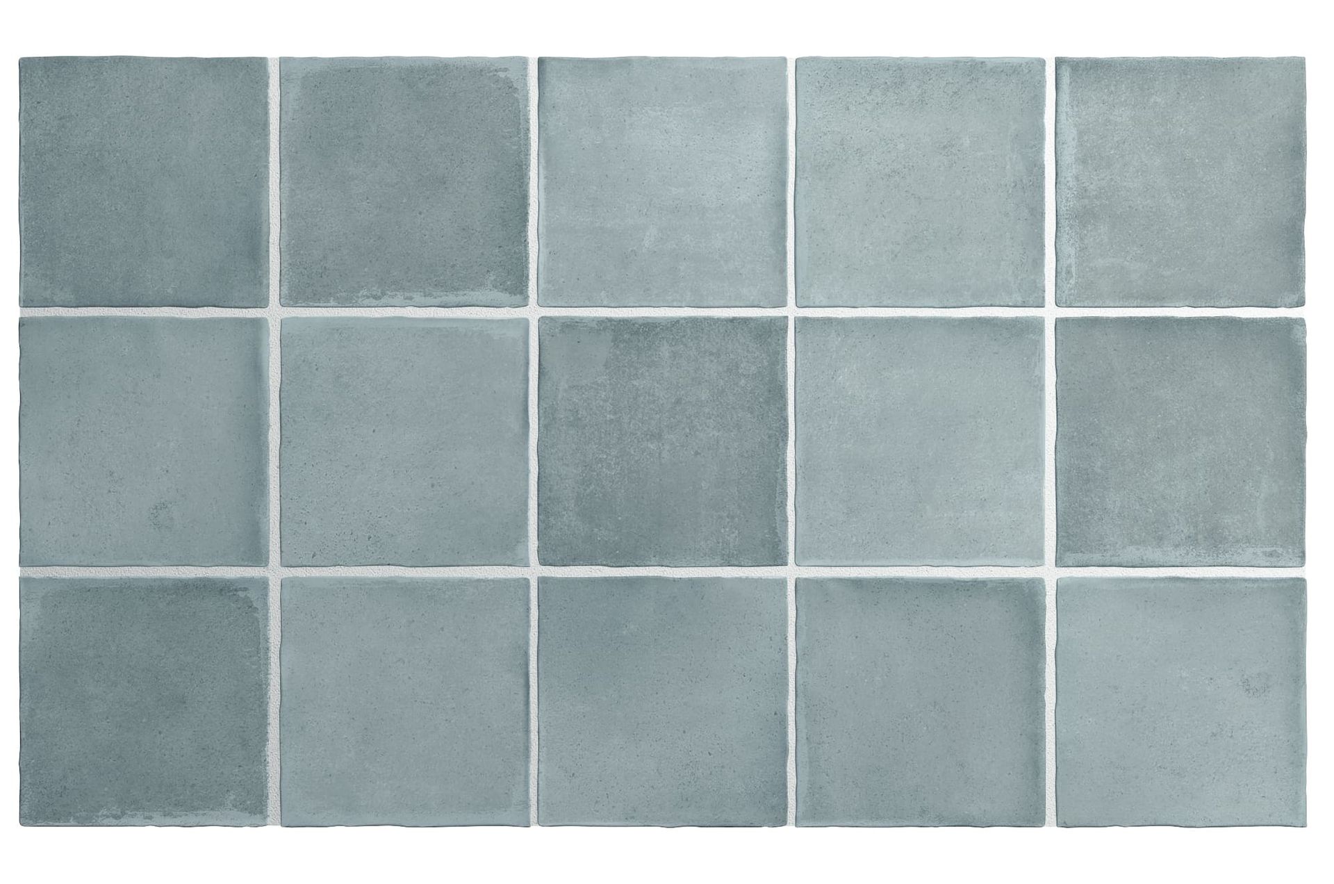 Soft blue porcelain tile in square format from Argile Sky collection