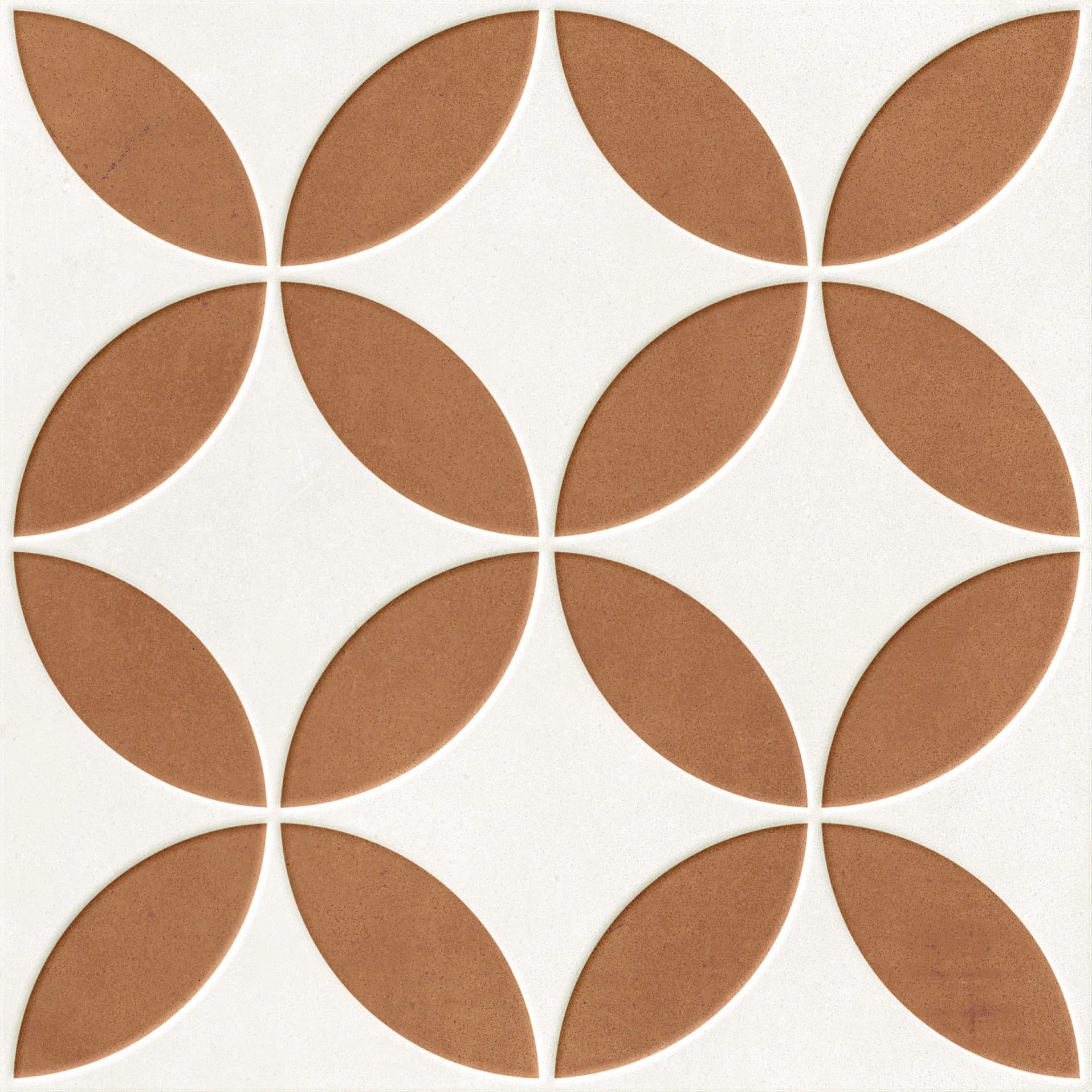 Floral-inspired Clay Petals tile offering warm tones and playful texture