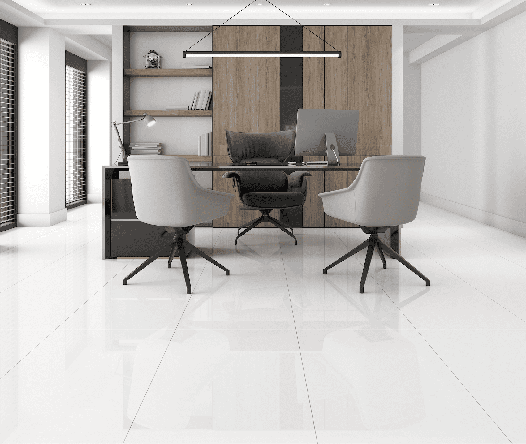 Bright white tile with a polished finish for timeless, clean designs