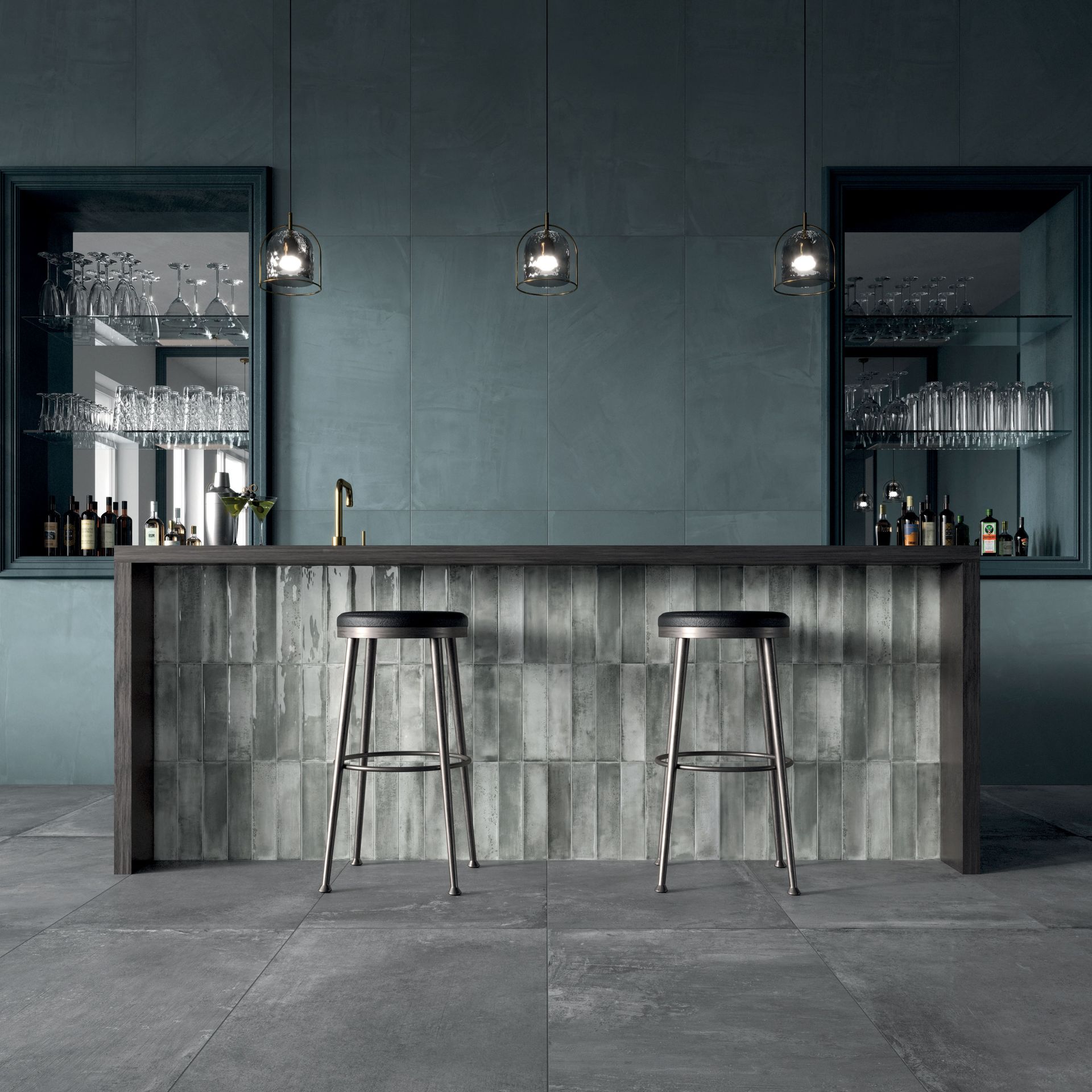 Decorative subway tile in grey from the Living collection for modern interiors