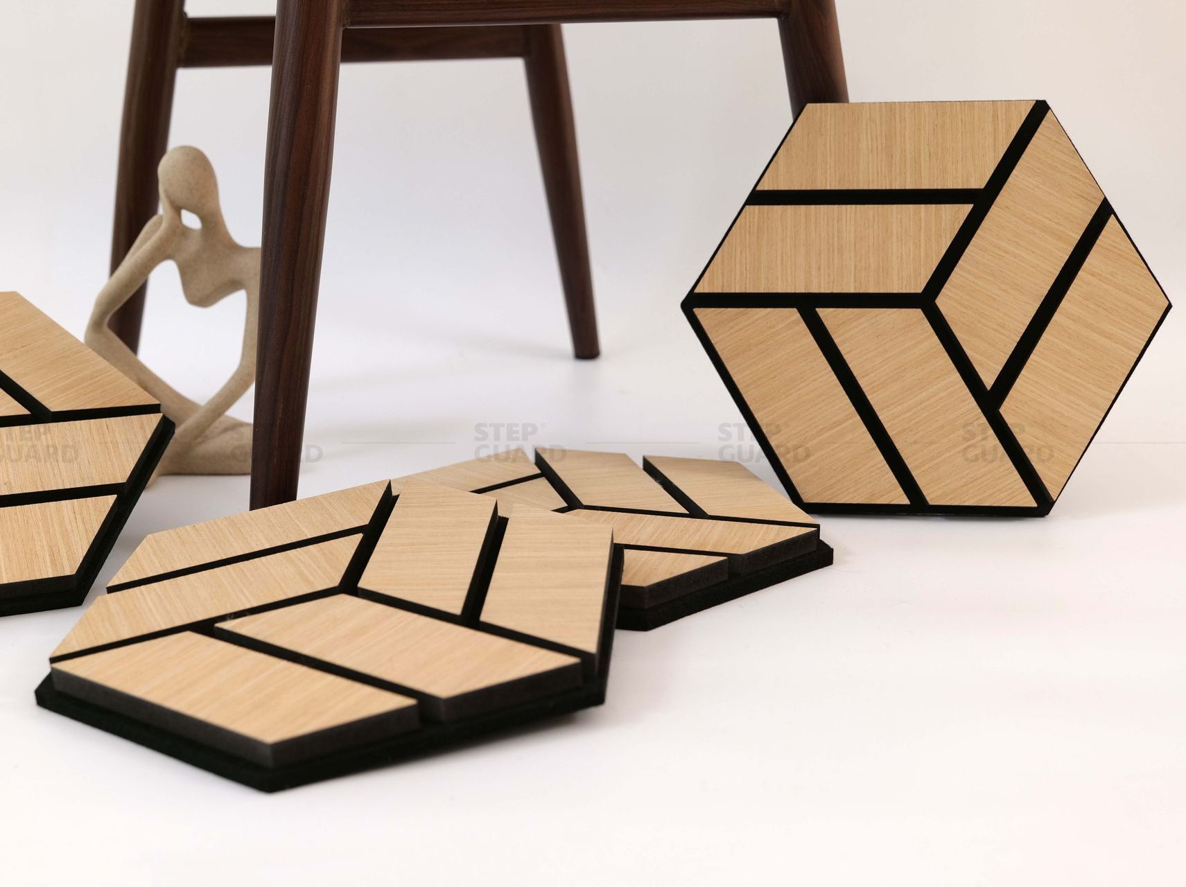 Modern hexagon acoustic panel with a geometric look for decorative wall design