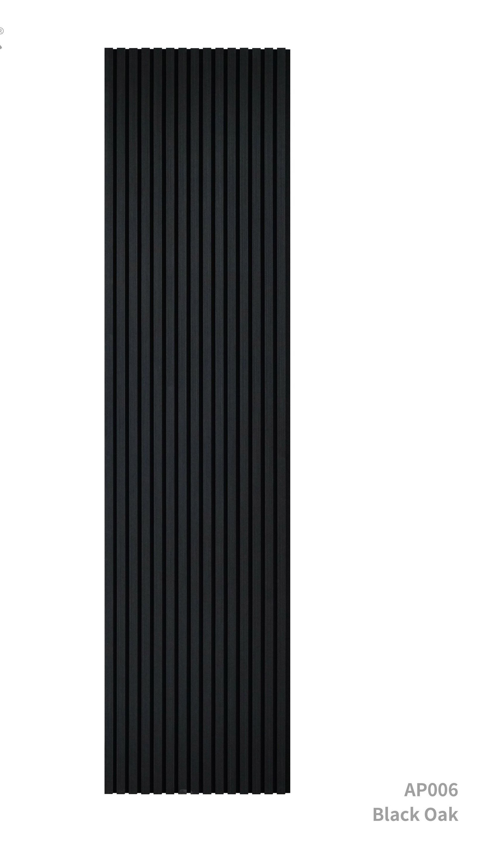 Black Oak acoustic panel offers a dramatic, modern wall treatment