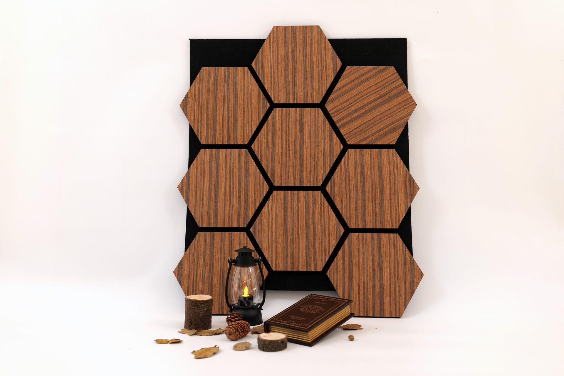 Hexagon acoustic panel in modern shape for decorative and sound-absorbing applications