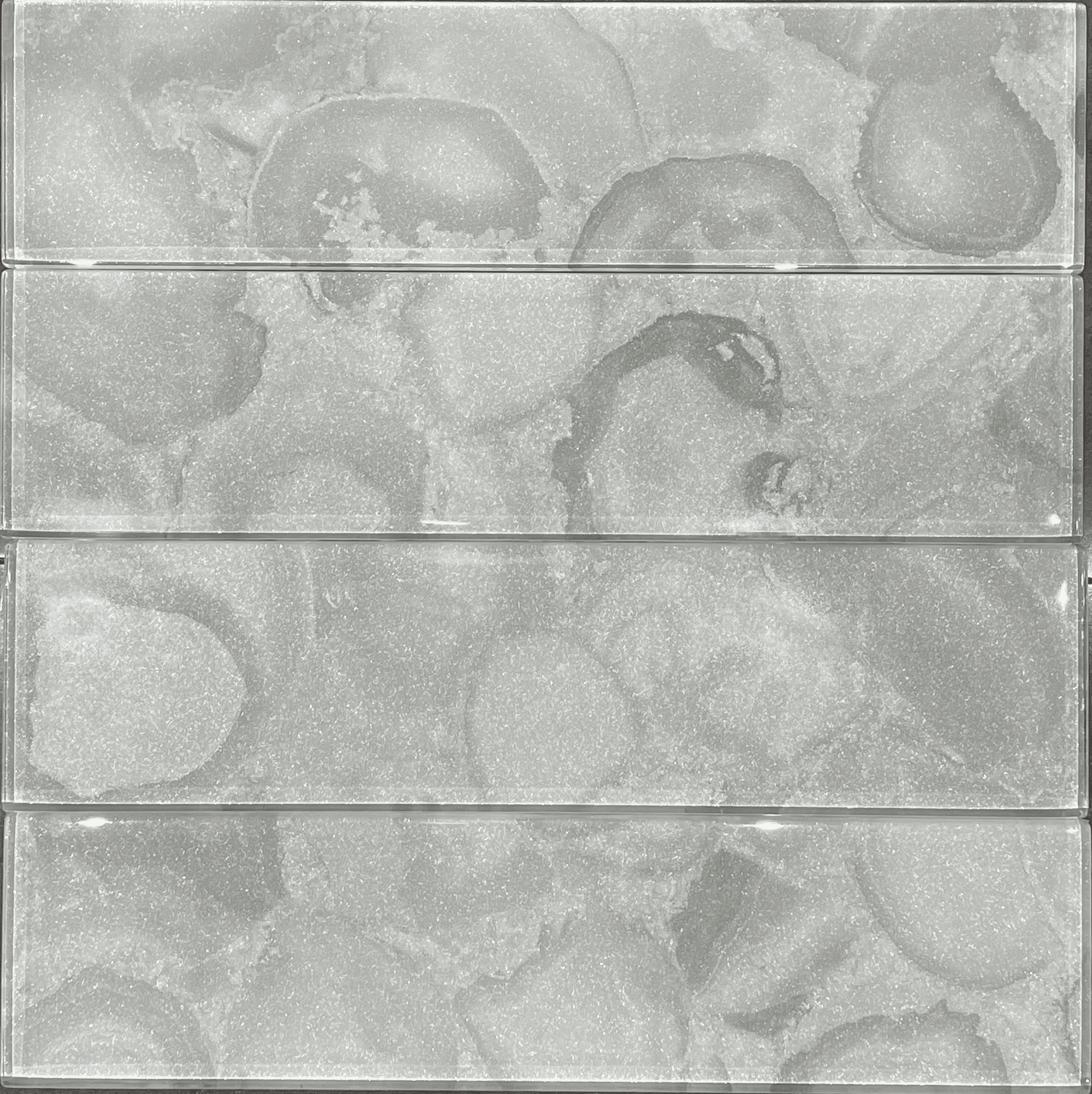Agate Sky 3x12-inch glass mosaic tile in a soft sky blue shade, ideal for adding a serene touch to bathroom walls.