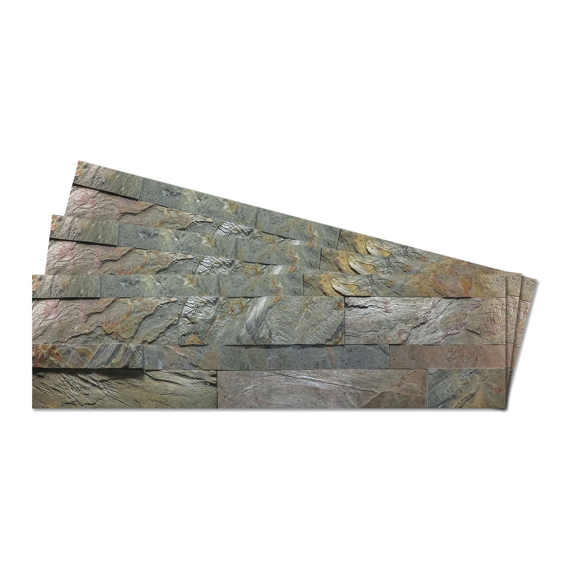 Burning Forest Peel & Stick tile with fiery wood tones and rustic edge
