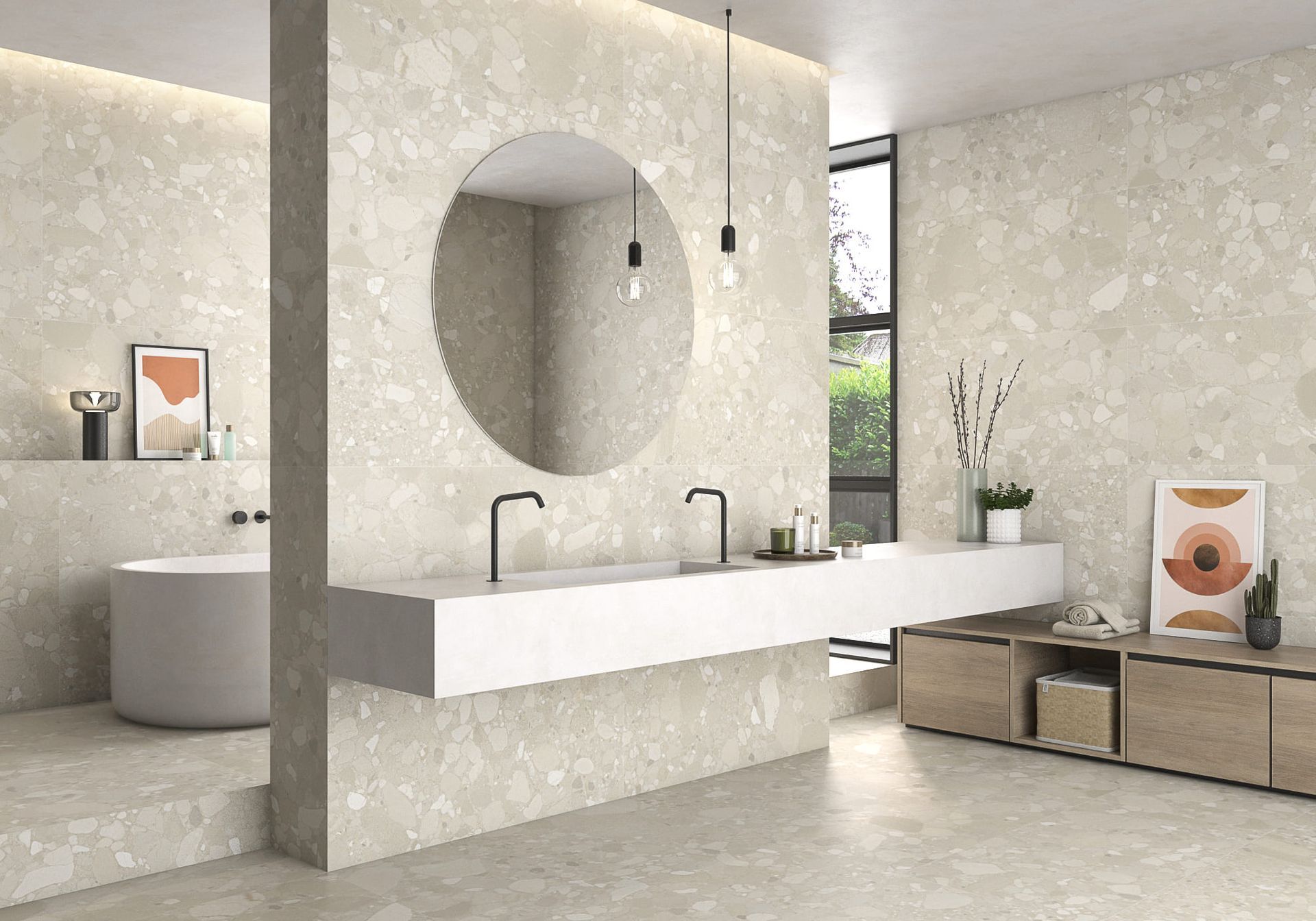 Warm matte beige tile from the Colorado collection for neutral-toned design