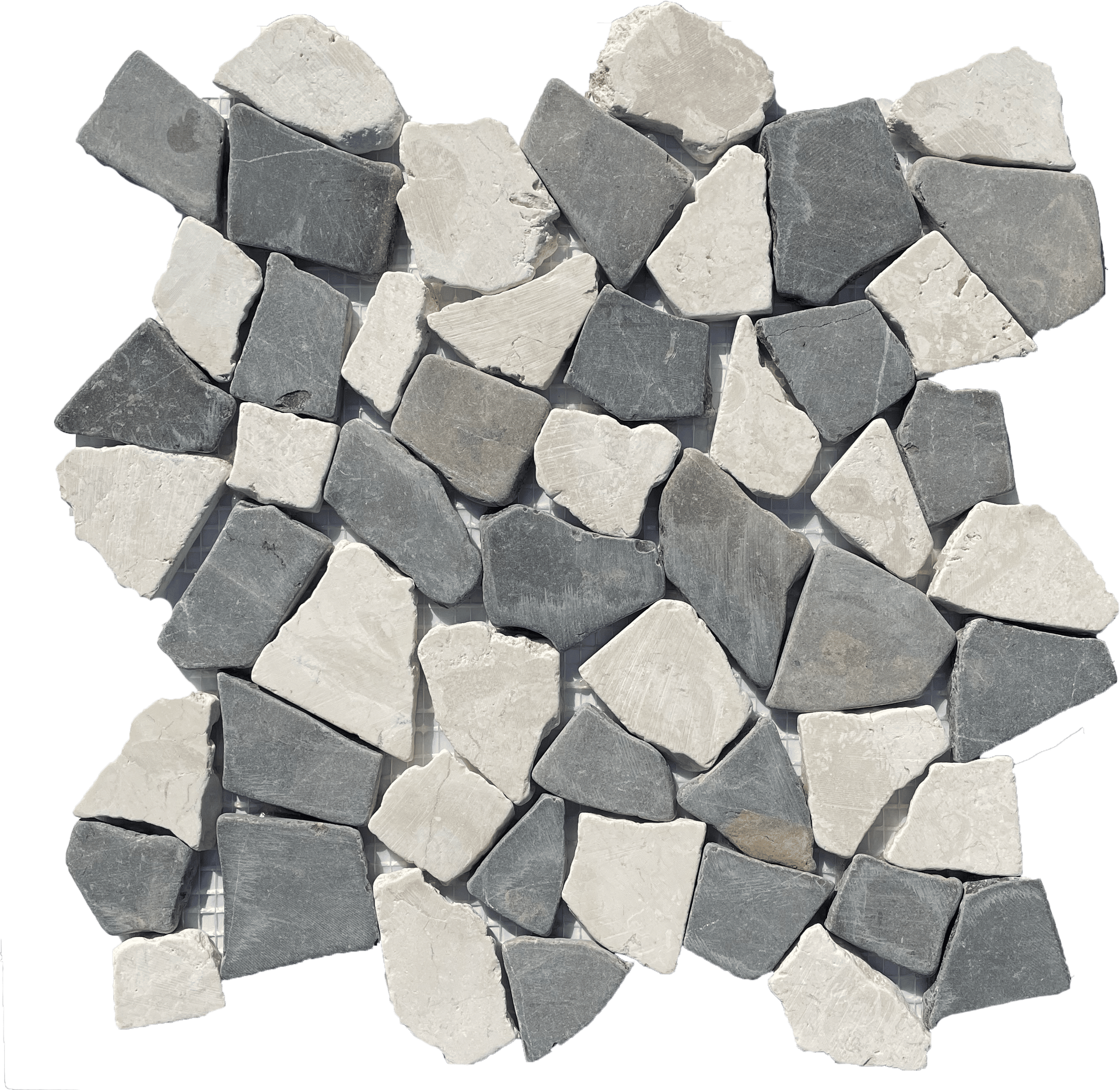 Calabria Mix Natural Stone mosaic tile in earth tones, great for rustic bathroom or spa-style walls.