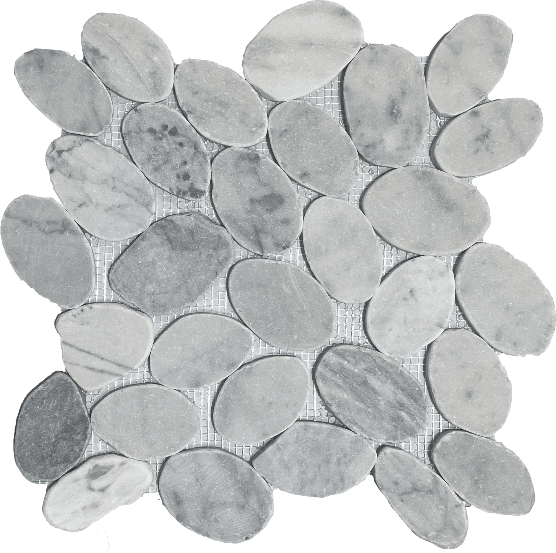 Carrara Jumbo Slice mosaic tile with large marble pieces, elegant for feature walls or entryway floors.