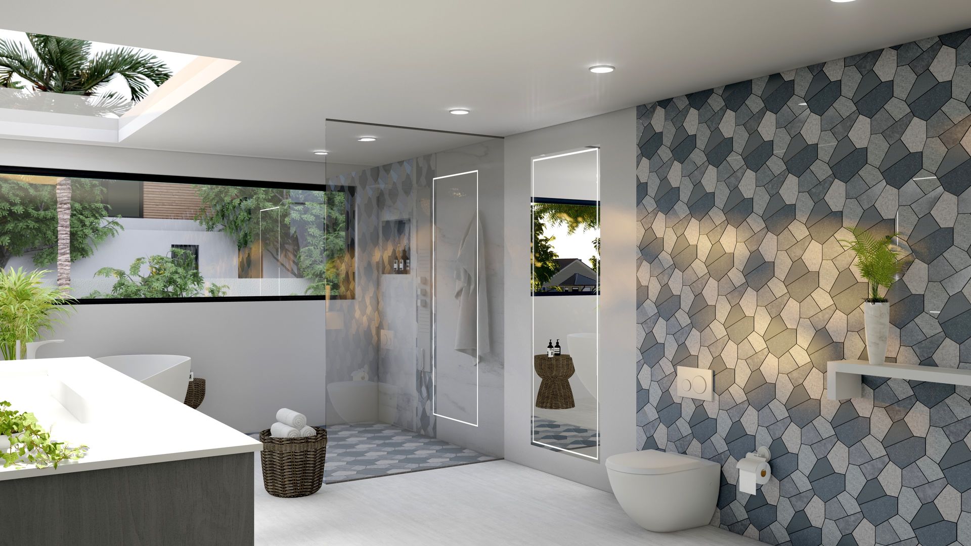 Dark & Light Grey Mix Pentagon