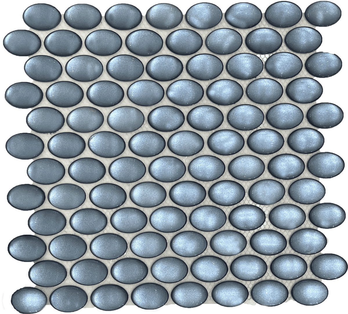 Sky blue glass mosaic tile with smooth finish, suitable for bathroom and kitchen backsplashes.