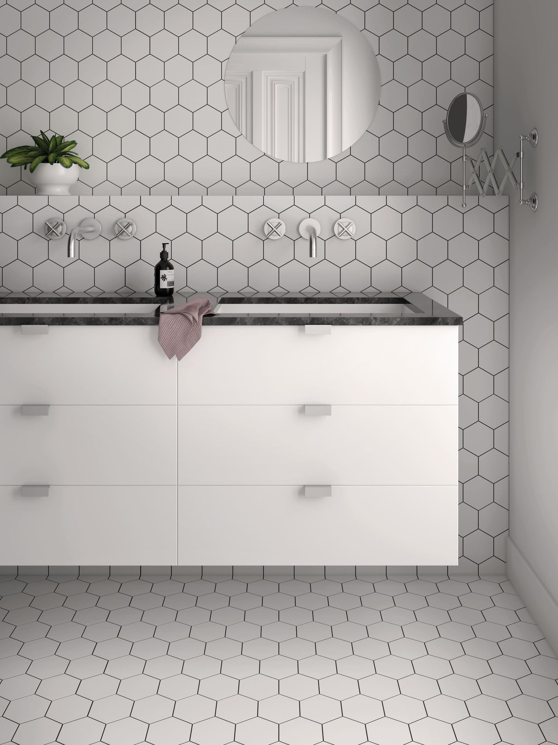 Crisp white tile from Kromatica, perfect for clean, versatile interiors